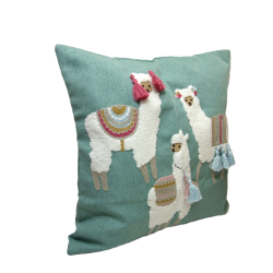 Poduszka dekoracyjna Lamy 45x45cm Miętowa